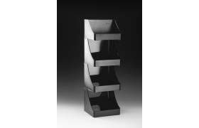 ZCP 879 POLYCARBONATE ÇOK AMAÇLI TEŞHİR STANDI / 4 KATLI  20,5*20,5 h 66 CM 