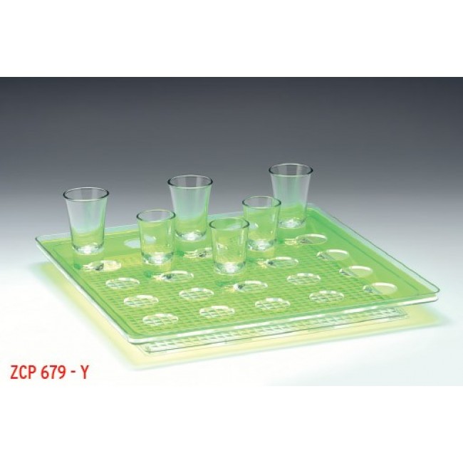 ZCP 679 – Y POLYCARBONAT TEPSİLİ SHOT SERVİSİ  25 Lİ 34 X 34 cm