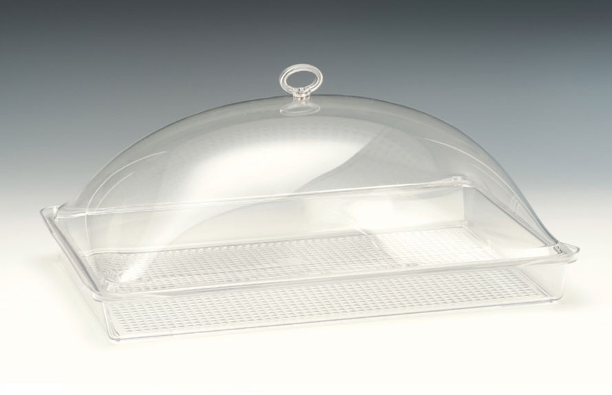 AKRİLİK KAPAKLI POLYCARBONAT TEPSİLİ MUHAFAZA KABI 31 X 46 X H: 16 cm