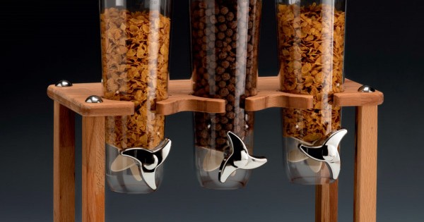 3'Lü AHŞAP STANDLI CORNFLEKS ALETİ 20 x 44 x H: 43 cm