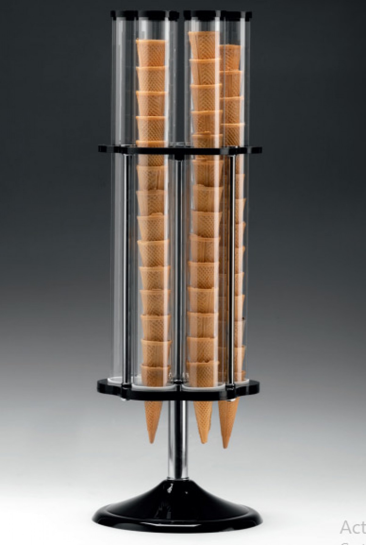 6'LI AKRİLİK STANDLI POLYCARBONAT DÖNER külah STANDI Ø24 X H: 78 cm